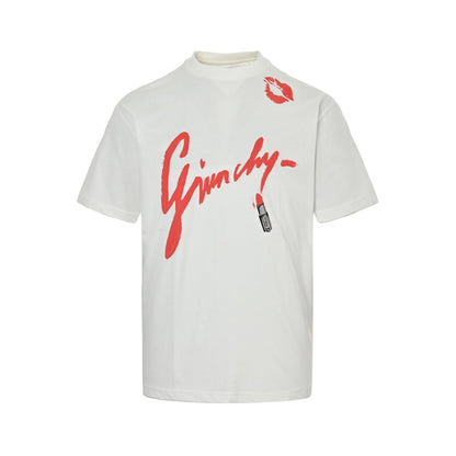 Limited lipstick letter print short sleeves
