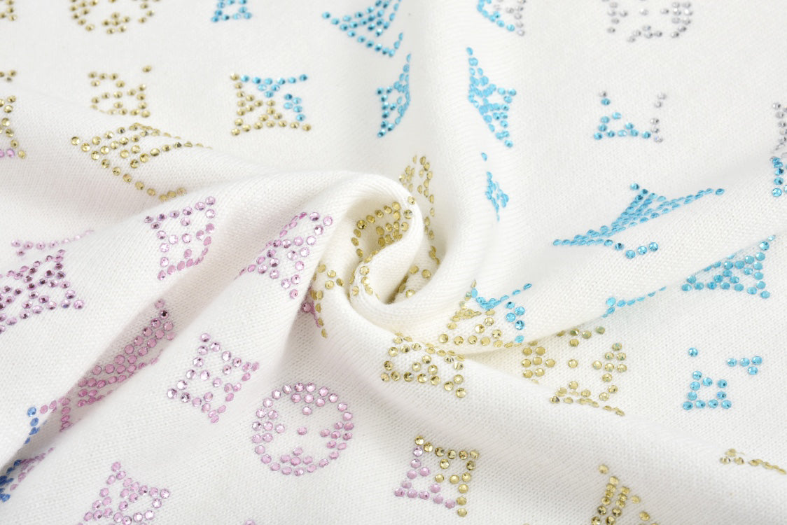 25ss Color Diamond Gradient Woolen Short Sleeve