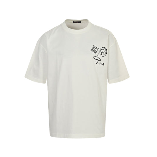 25ss Three Flower Adhesive Logo Short Sleeve