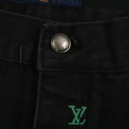 Gradient embroidered denim suit