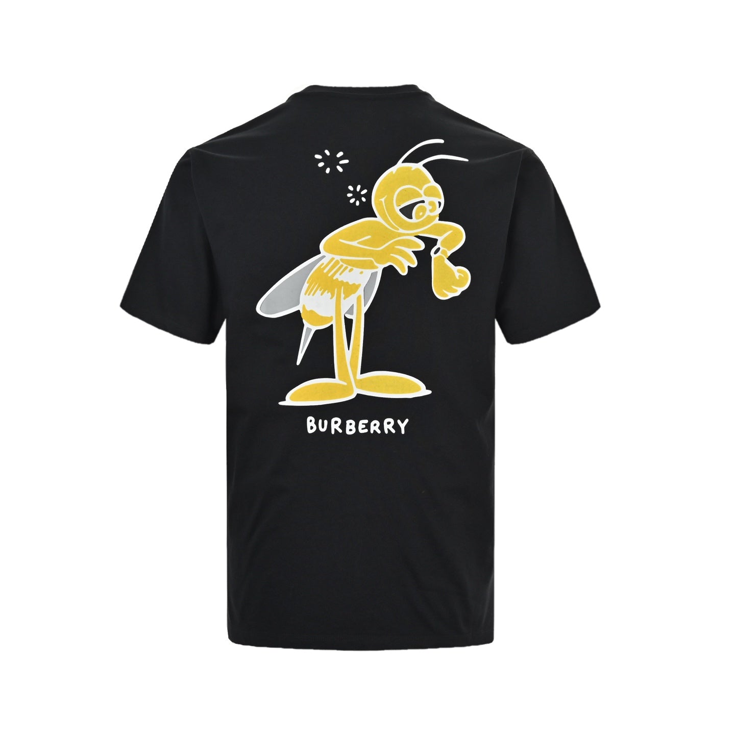 Cartoon bee flocked print short sleeves