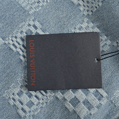 25ss checkerboard jacquard denim short sleeved shirt