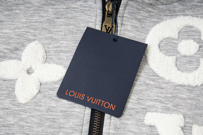 25ss Devoré Terry Embroidery Zippered Hooded Jacket