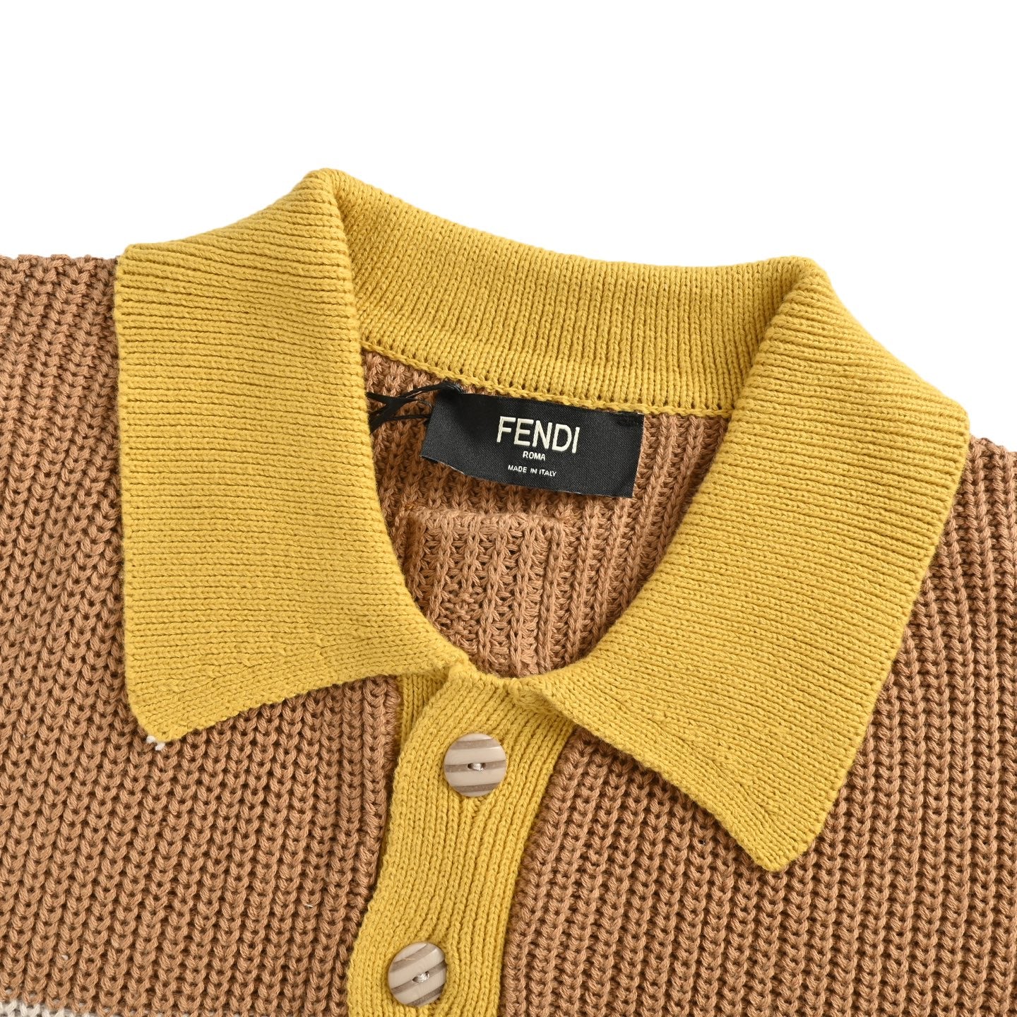 25ss Badge striped plain knit Polo short sleeved shirt