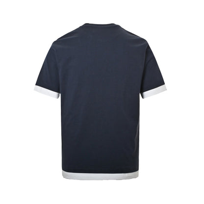 25ss fake two-piece spliced short sleeved shirt