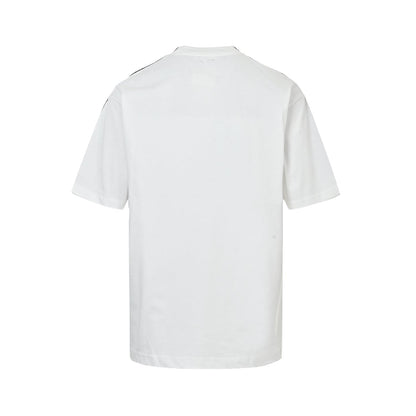 Front and back black and white double letter printed short sleeves