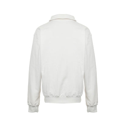 Embroidered half-zip lapel sweatshirt