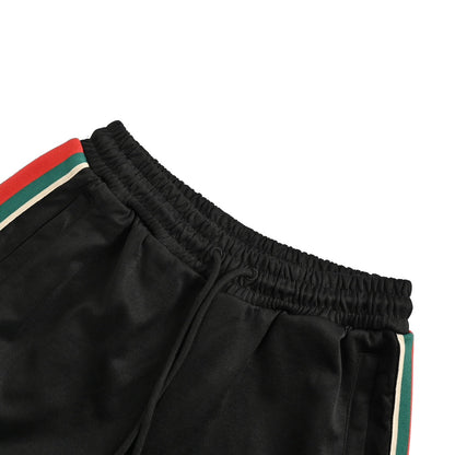 25SS Classic red and green webbing pockets Double G embossed shorts