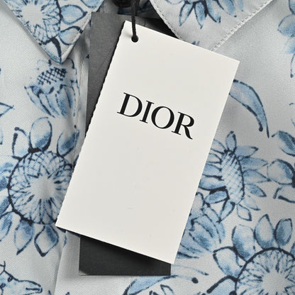 25ss Floral and animal print short-sleeved shirt