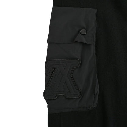 Embossed patch double pocket drawstring shorts