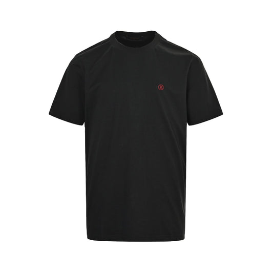 25ss red embroidered short sleeved shirt with small label