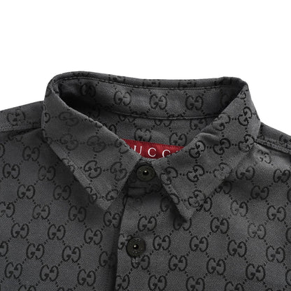 25ss full printed floral jacquard suit short sleeved shirt