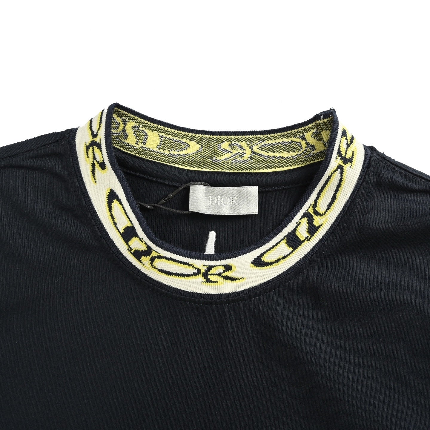 25 Neckline Letter Jacquard Webbing Short Sleeves