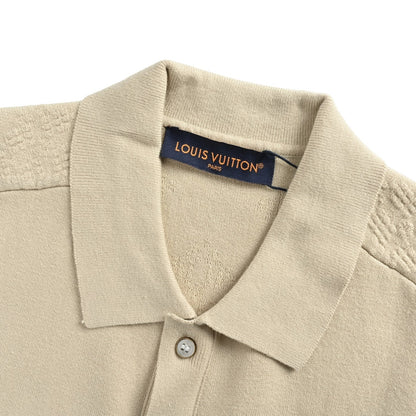 25ss pocket jacquard logo knitted short sleeved shirt