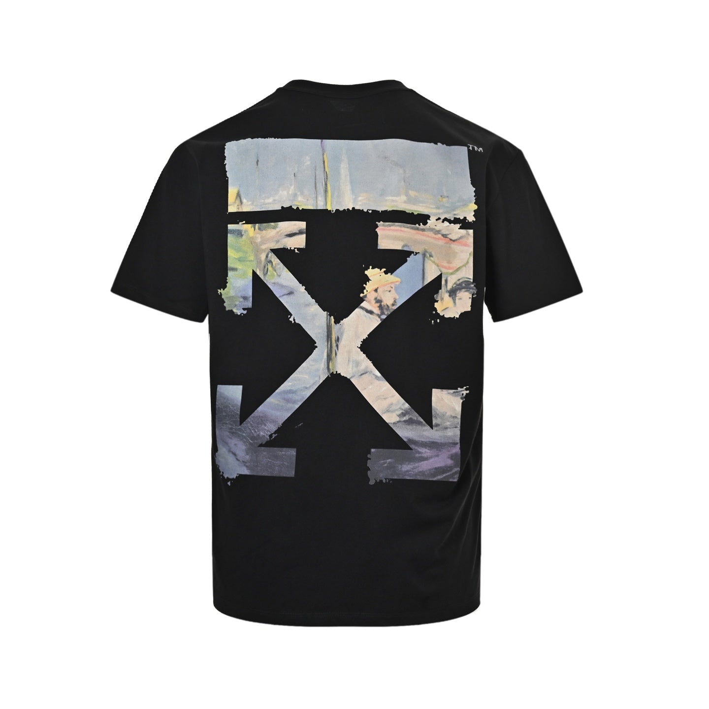 25ss Watercolor oil painting arrow print short sleeves