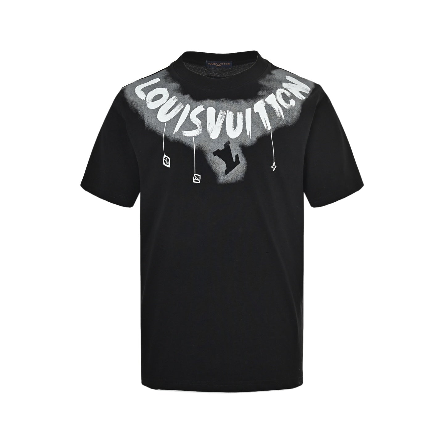 25ss Neckline graffiti letter print short sleeves