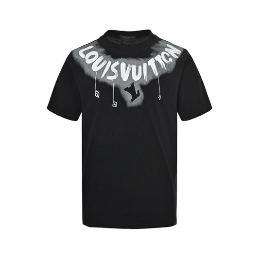 25ss Neckline graffiti letter print short sleeves