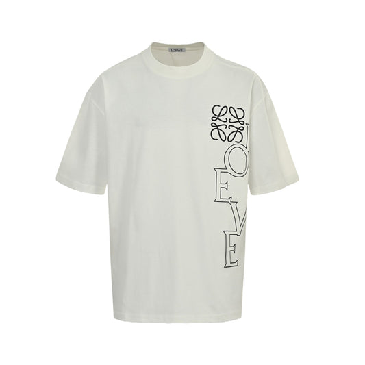 25ss hollow letter printed short sleeved shirt