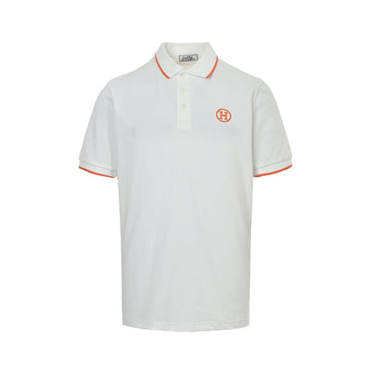 25ss orange circle logo embroidered Polo short sleeved shirt