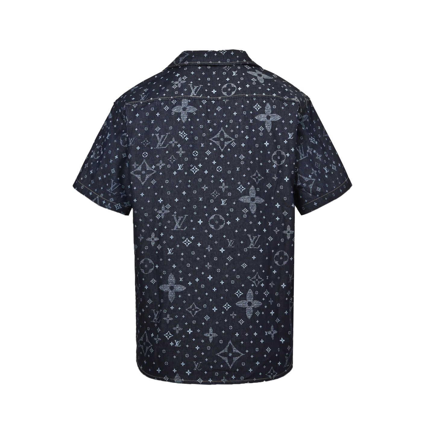25ss full print vintage denim short sleeved shirt