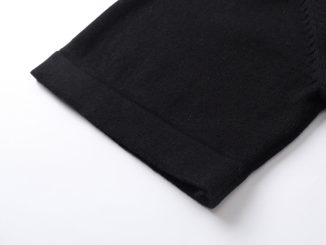 24SS early spring new jacquard knitted pullover short sleeved T-shirt.