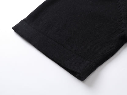 24SS early spring new jacquard knitted pullover short sleeved T-shirt.