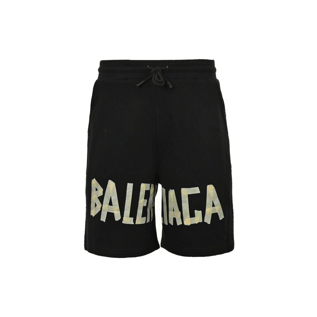 25SS Masking tape print shorts
