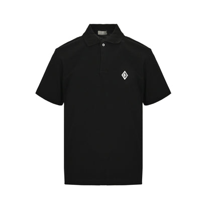25ss silicone diamond logo Polo short sleeved shirt