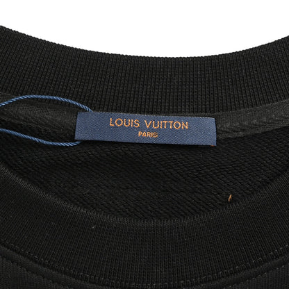 Gradient Toothbrush Embroidered Letters Round Neck Sweatshirt