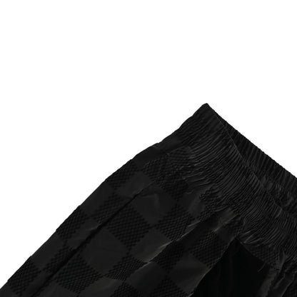 Flocked checkerboard trousers set