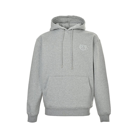 Tricolor embroidered patchwork hooded sweatshirt