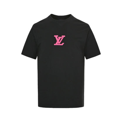 25ss front and back logo flocking print short sleeves