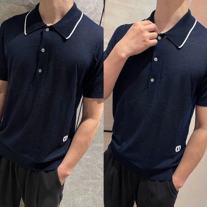 Classic Embroidered Small Logo Knitted Polo Short Sleeve