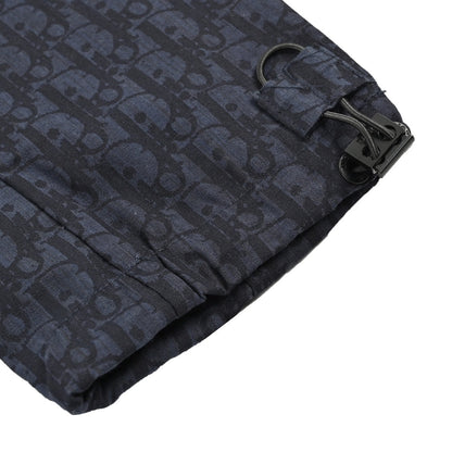 Navy jacquard lapel denim shirt jacket