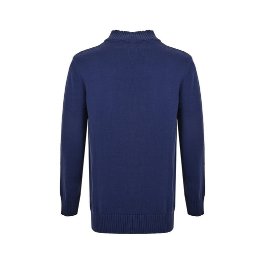 Half-zip sweater with jacquard lettering on chest