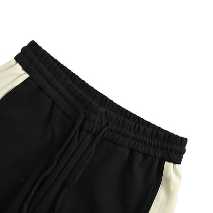 25ss side contrasting color splicing logo embossed shorts