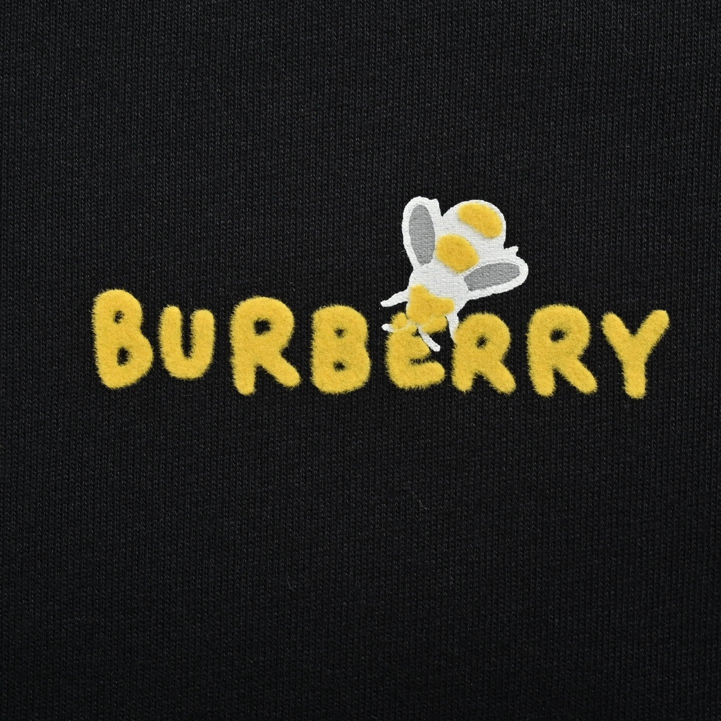 Cartoon bee flocked print short sleeves