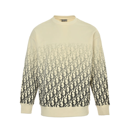 25Fw monogram gradient half-length print round neck sweatshirt