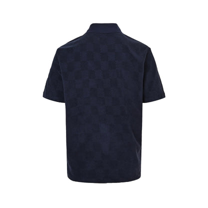 25ss dark checkerboard patterned towel cloth short sleeved shirt