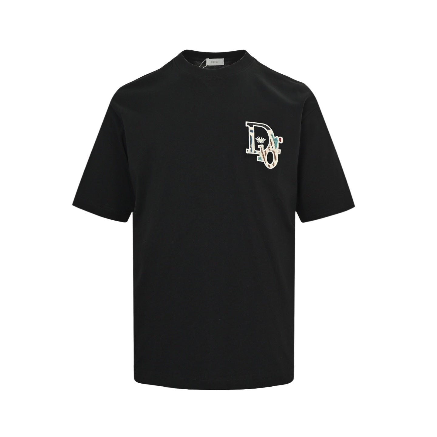 25ss Flower painted embroidered letter short sleeved shirt