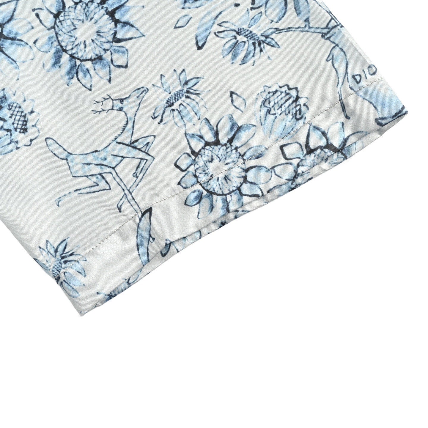 25ss Floral and animal print short-sleeved shirt