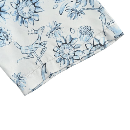 25ss Floral and animal print short-sleeved shirt