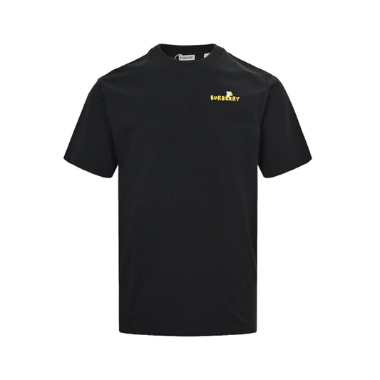 Cartoon bee flocked print short sleeves