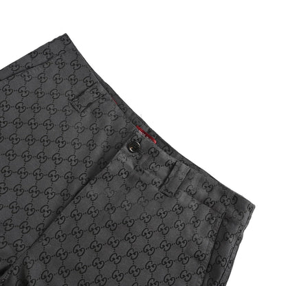 25ss full printed floral jacquard shorts set