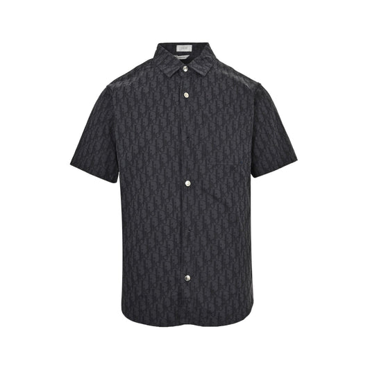 25ss full print vintage denim short sleeved shirt