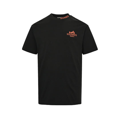 Embroidered letter logo short sleeved shirt
