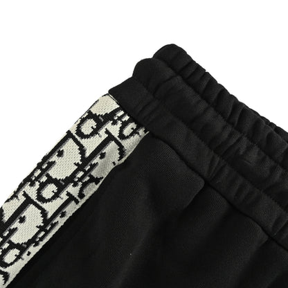 jacquard webbing trousers with embroidered logo