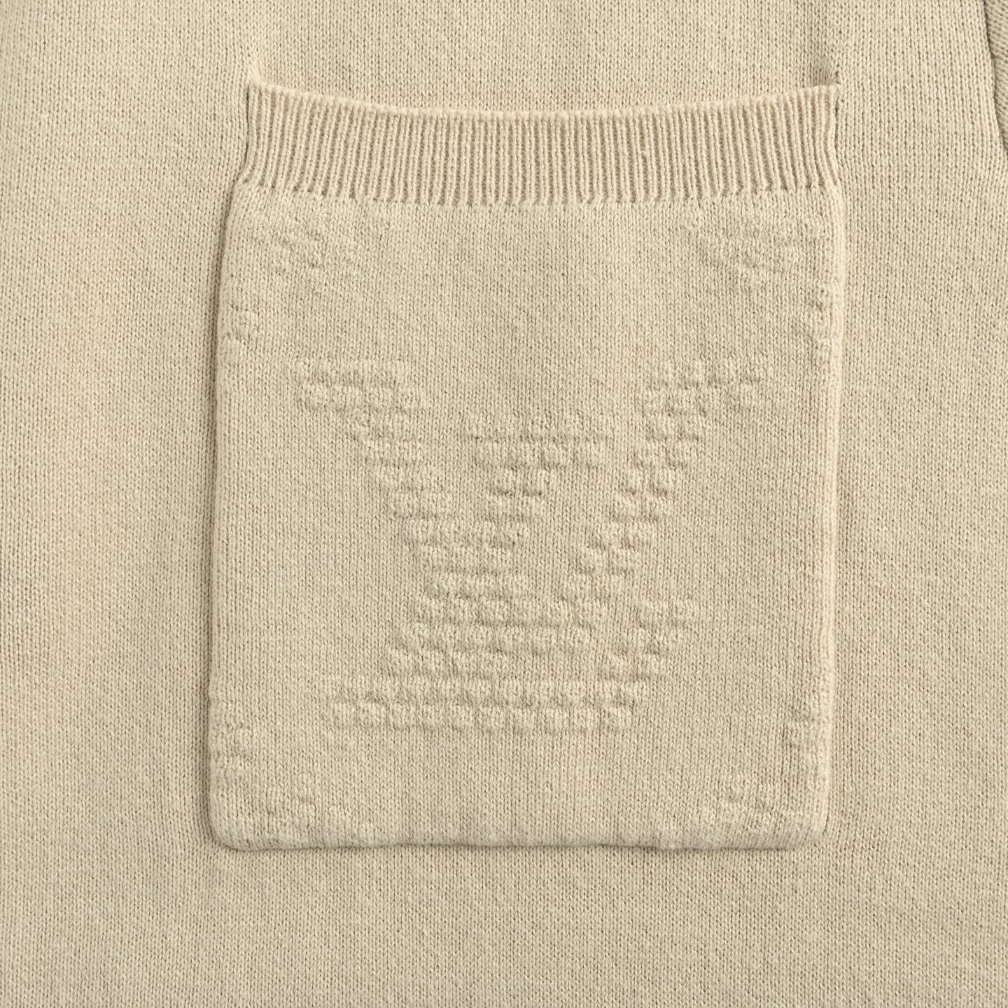 25ss pocket jacquard logo knitted short sleeved shirt