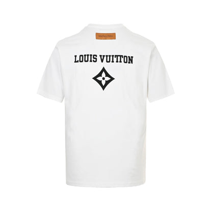 25ss front and back logo flocking print short sleeves