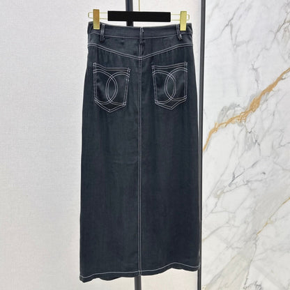 Trendy Slit Skirt with Effortless Drapery